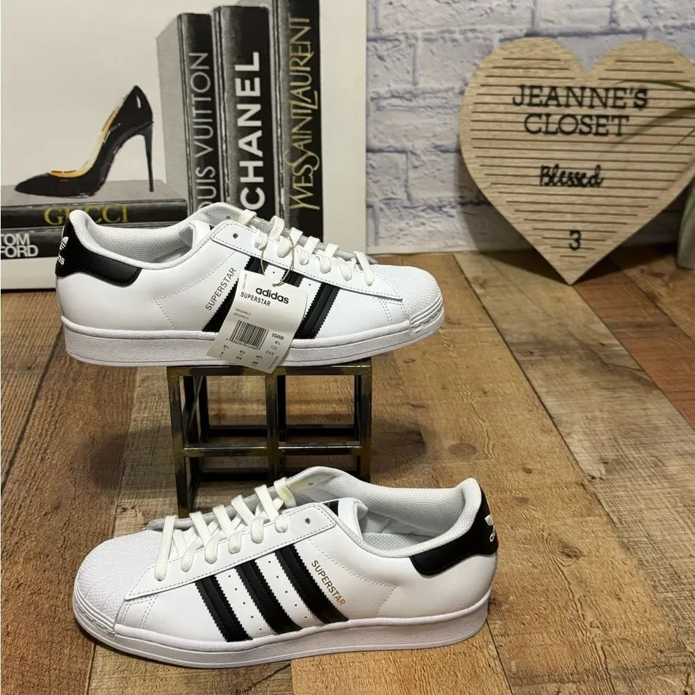 ADIDAS SUPERSTAR ADV SHOES W GOLD TREFOIL LOGO NWT